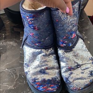 Red Silver and Blue Sequence Uggs!